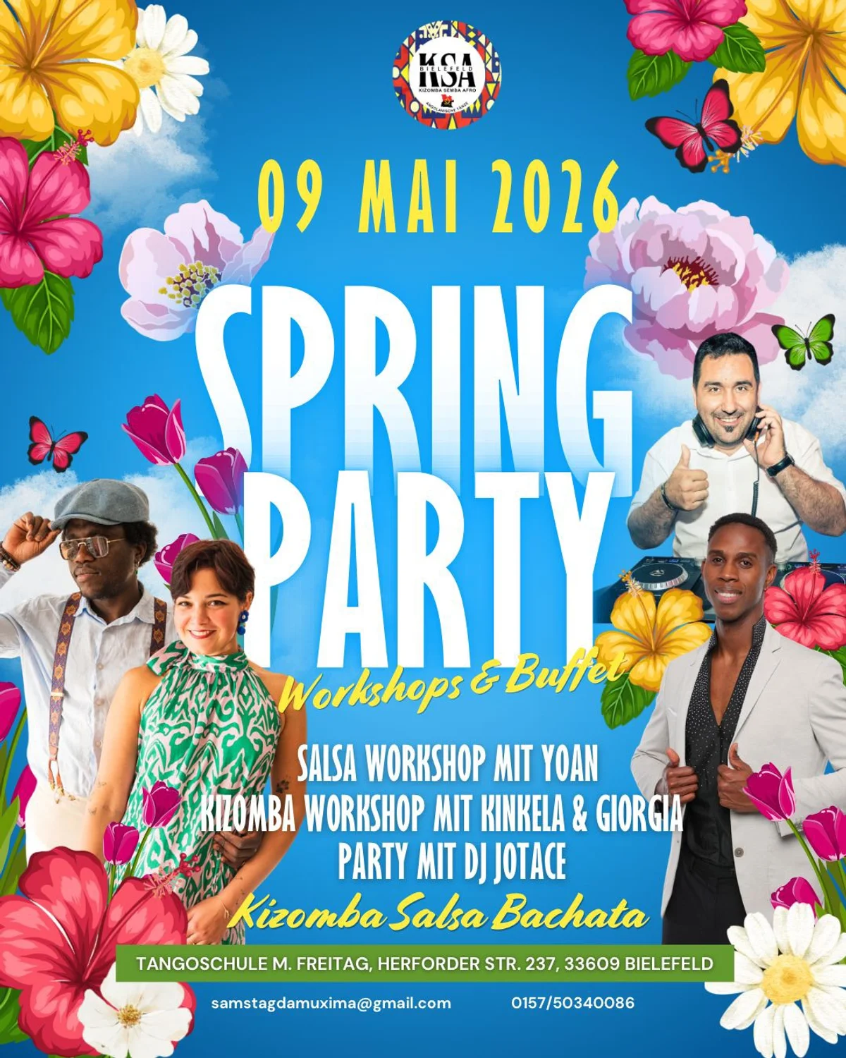 SPRING PARTY / WORKSHOPS & BUFFET 💃🕺🍽️ Kizomba Salsa Bachata 🪩