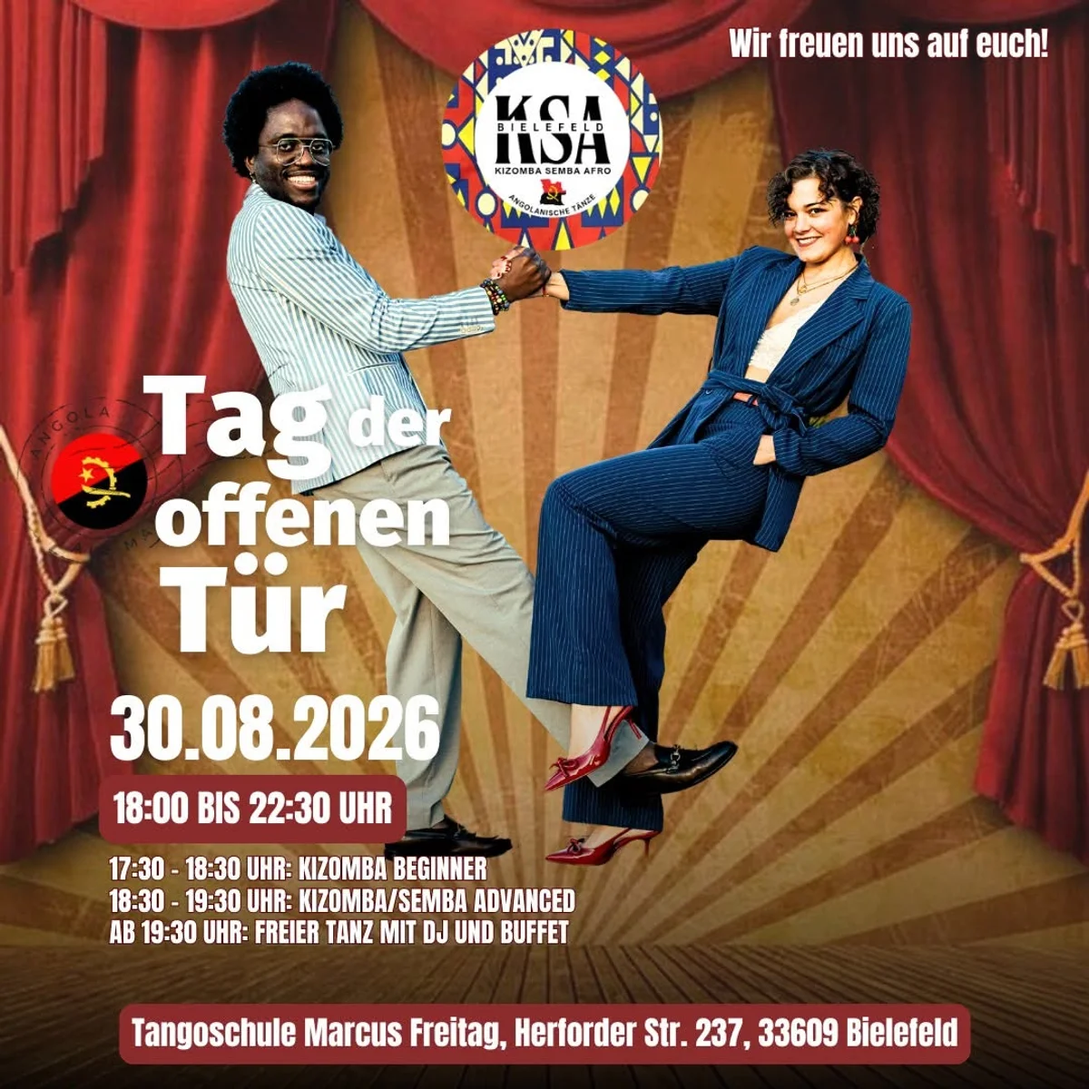 Tag der offenen Tür 30.08.2026 🕺🏾💃 KIZOMBA/SEMBA