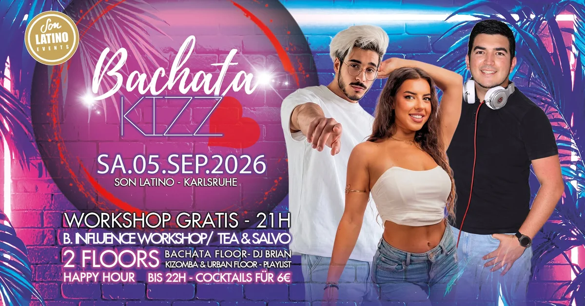 BACHATA KIZZ – BACHATA WORKSHOP GRATIS 🎉 - SON LATINO