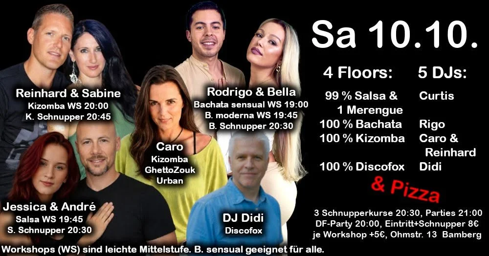 4-Area-Party: Salsa Bachata Kizomba Discofox 10.10.26