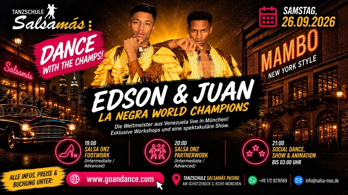Salsa Underground mit den Weltmeister Juan & Edson, Salsamás – Salsa in München (Muenchen)