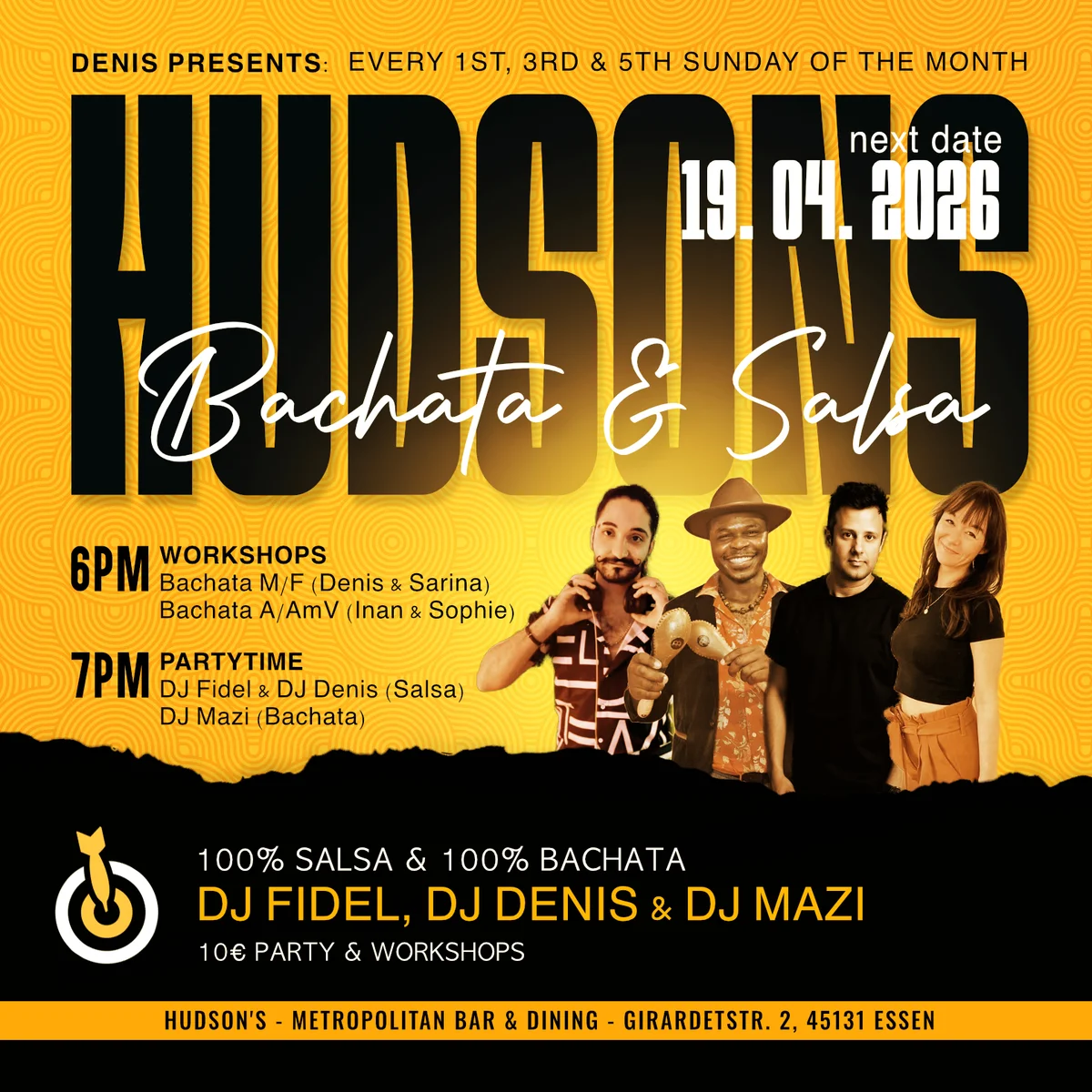 19.04. | Hudsons Bachata & Salsa Party in Essen