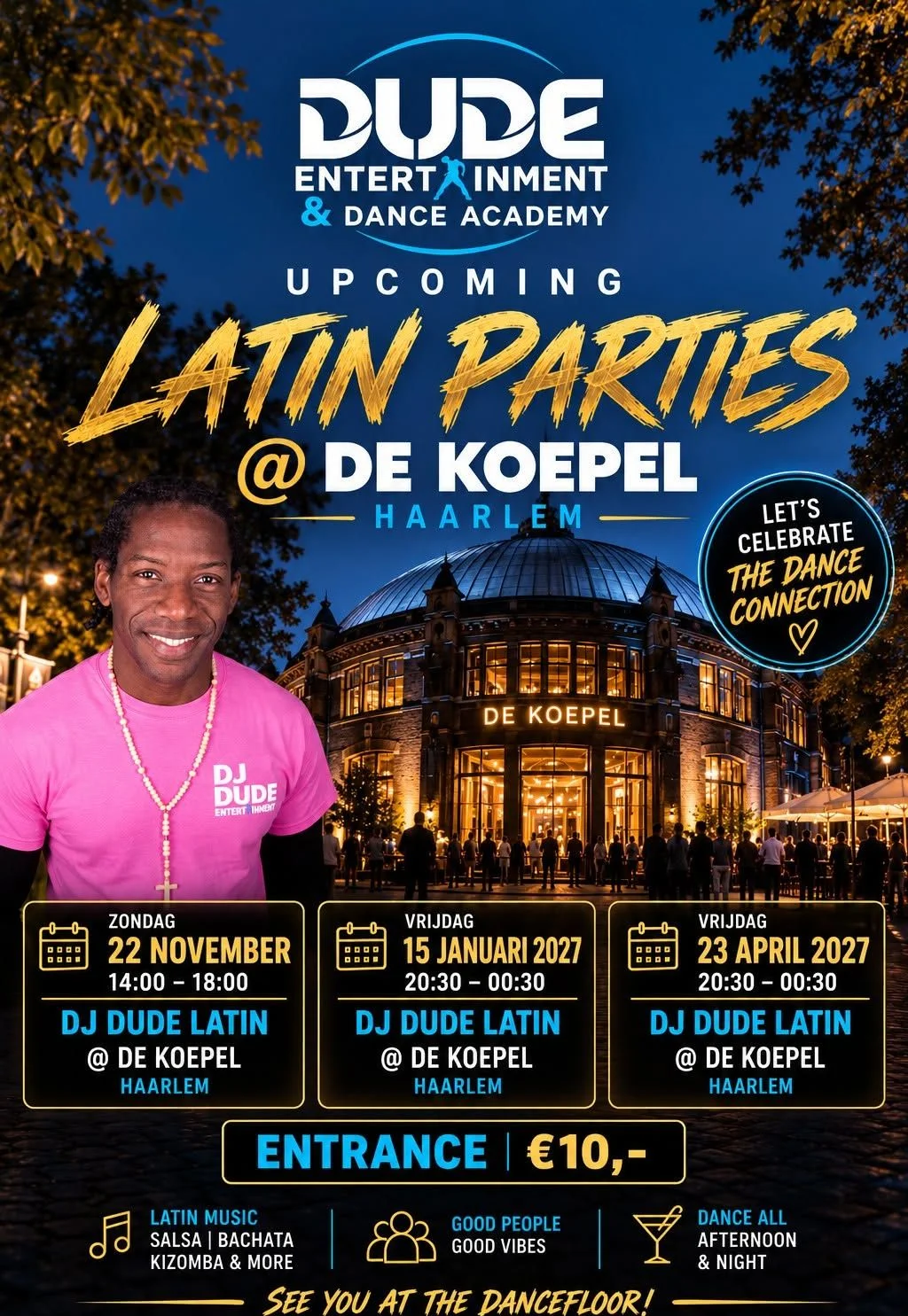 Salsa, Bachata & Kizomba at De Koepel Koepelplein 1, 2031 WL Haarlem