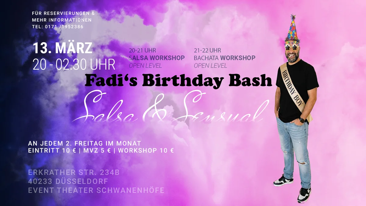 Salsa & Sensual Party Düsseldorf |🎂🎈🎁🥳 Fadi's Birthday Bash